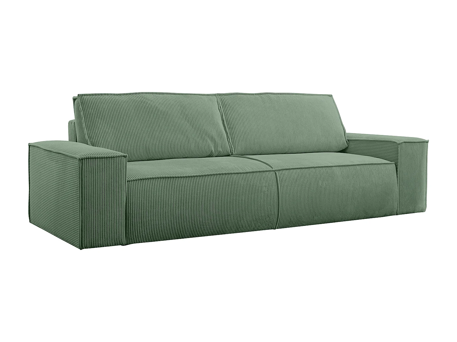 Schlafsofa 4-Sitzer - Cord - Mandelgrün - AMELIA