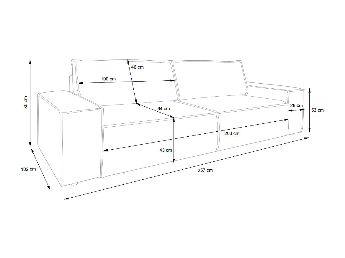 Schlafsofa 4-Sitzer - Cord - Terracotta - AMELIA