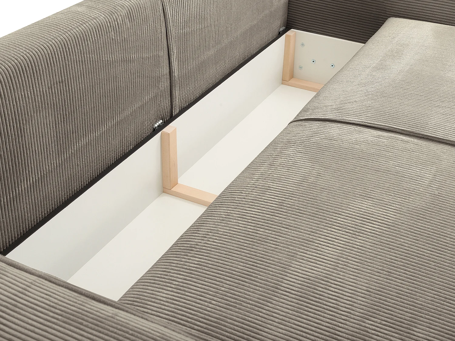 Divano letto 4 posti in Velluto a coste Tortora - AMELIA