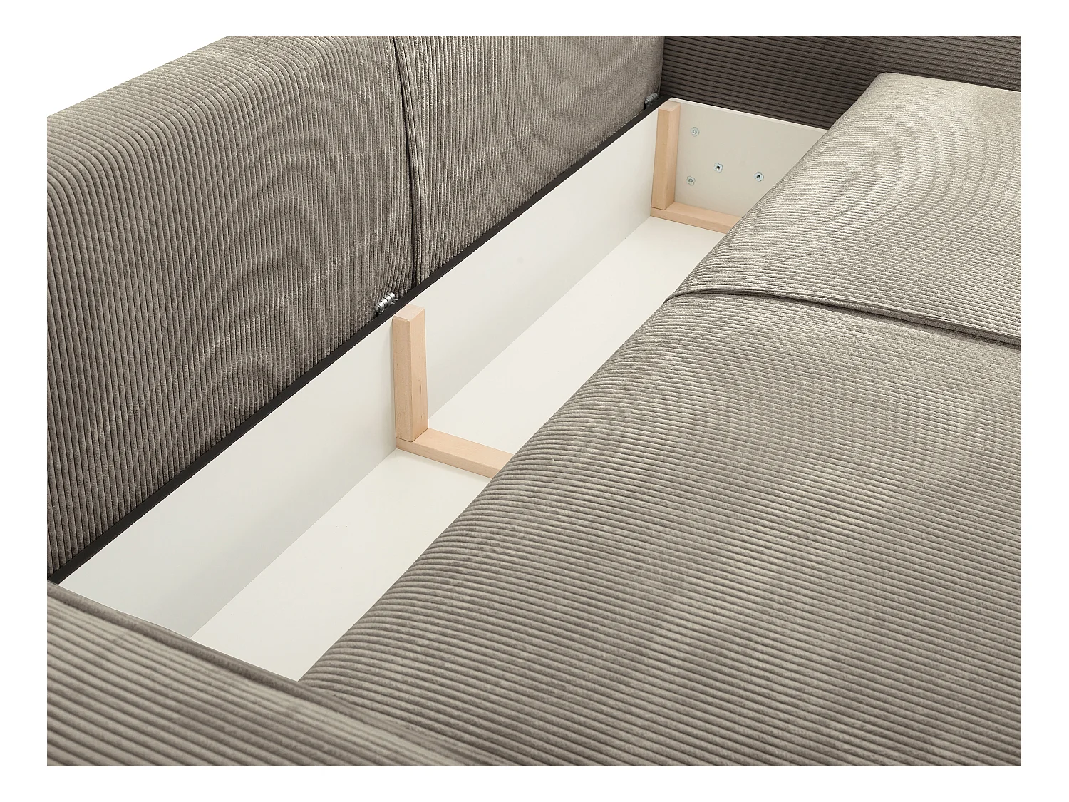 Schlafsofa 4-Sitzer - Cord - Taupe - AMELIA