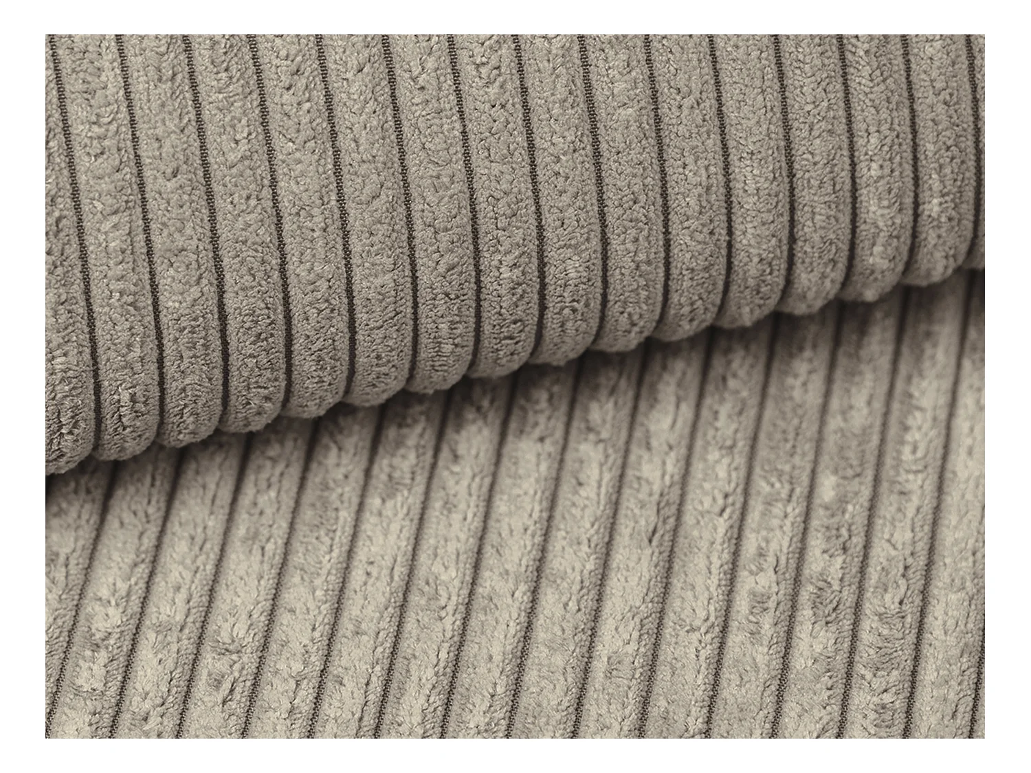 Schlafsofa 4-Sitzer - Cord - Taupe - AMELIA