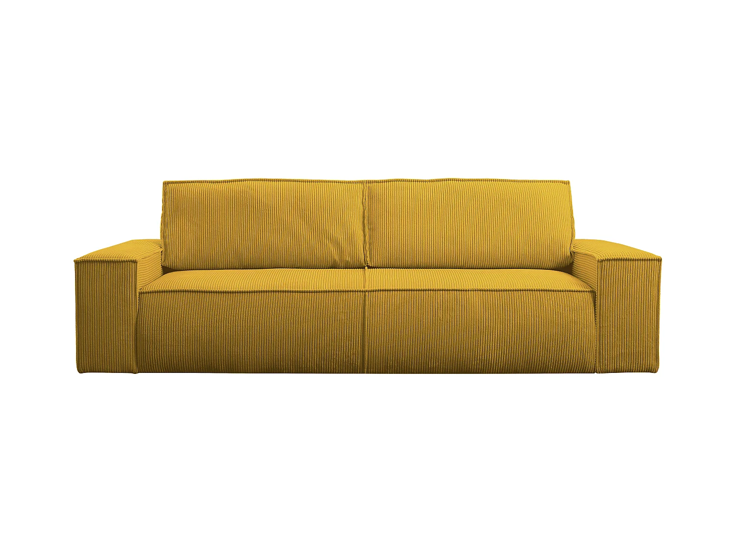 Schlafsofa 4-Sitzer - Cord - Gelb - AMELIA