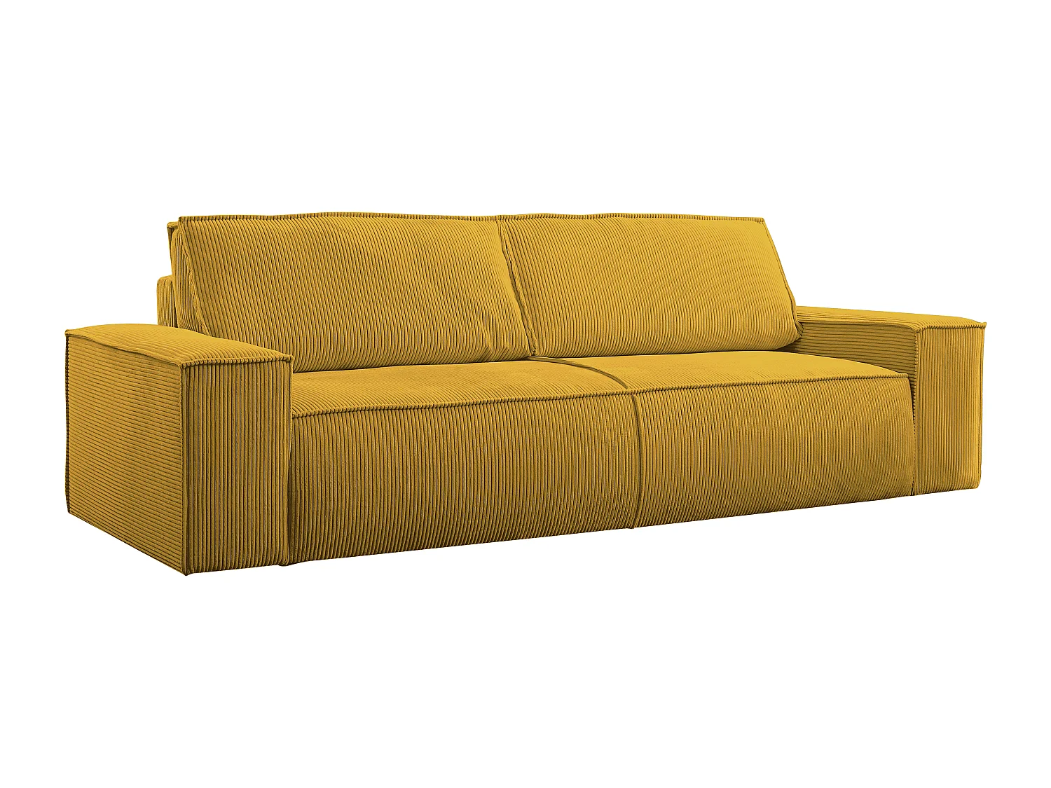 Schlafsofa 4-Sitzer - Cord - Gelb - AMELIA