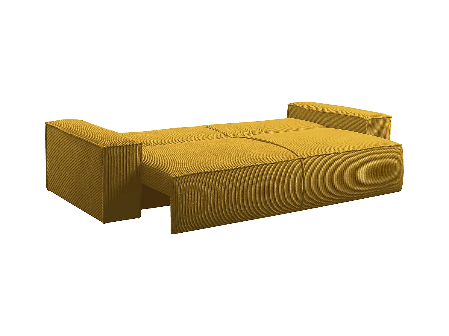 Schlafsofa 4-Sitzer - Cord - Gelb - AMELIA
