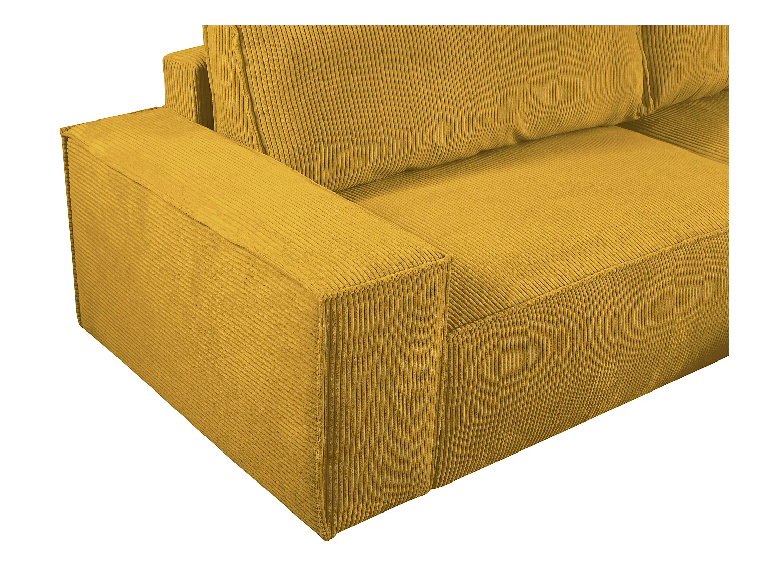 Schlafsofa 4-Sitzer - Cord - Gelb - AMELIA
