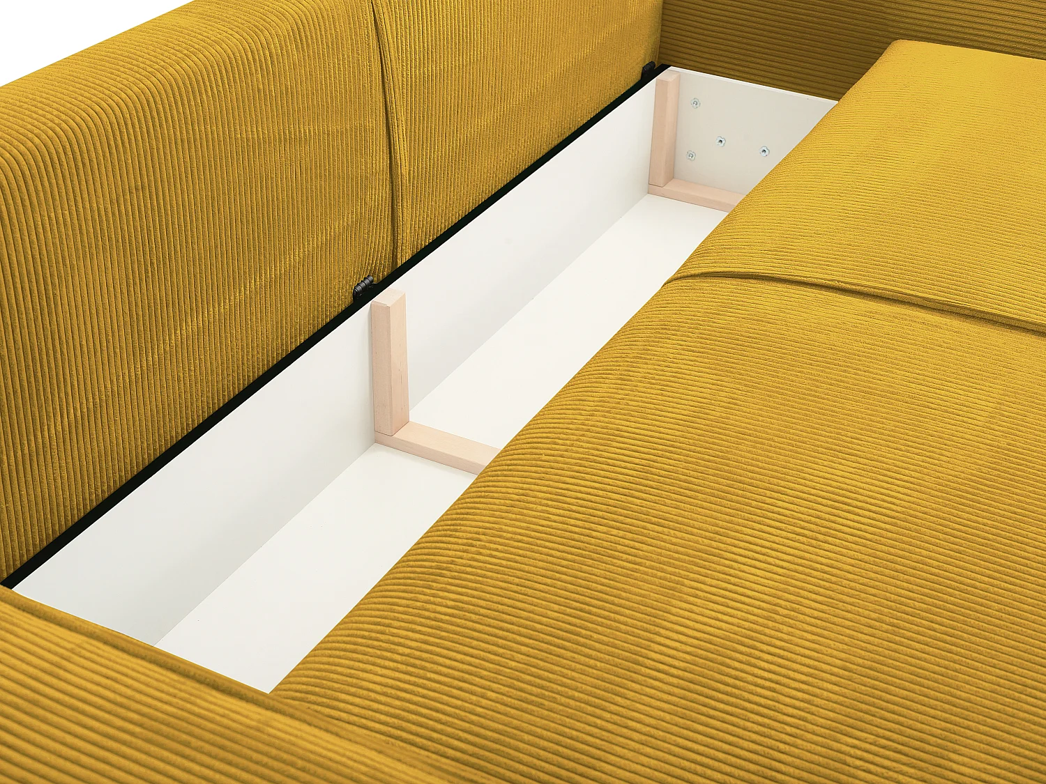 Schlafsofa 4-Sitzer - Cord - Gelb - AMELIA