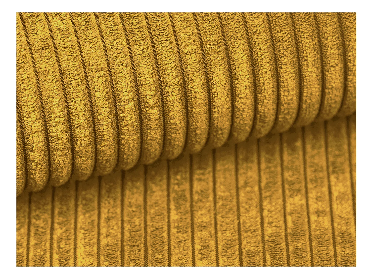 Schlafsofa 4-Sitzer - Cord - Gelb - AMELIA