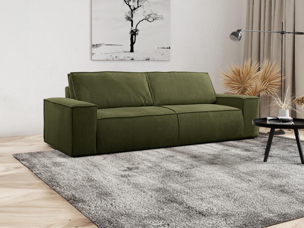 Schlafsofa 4-Sitzer - Cord - Khaki - AMELIA günstig online kaufen