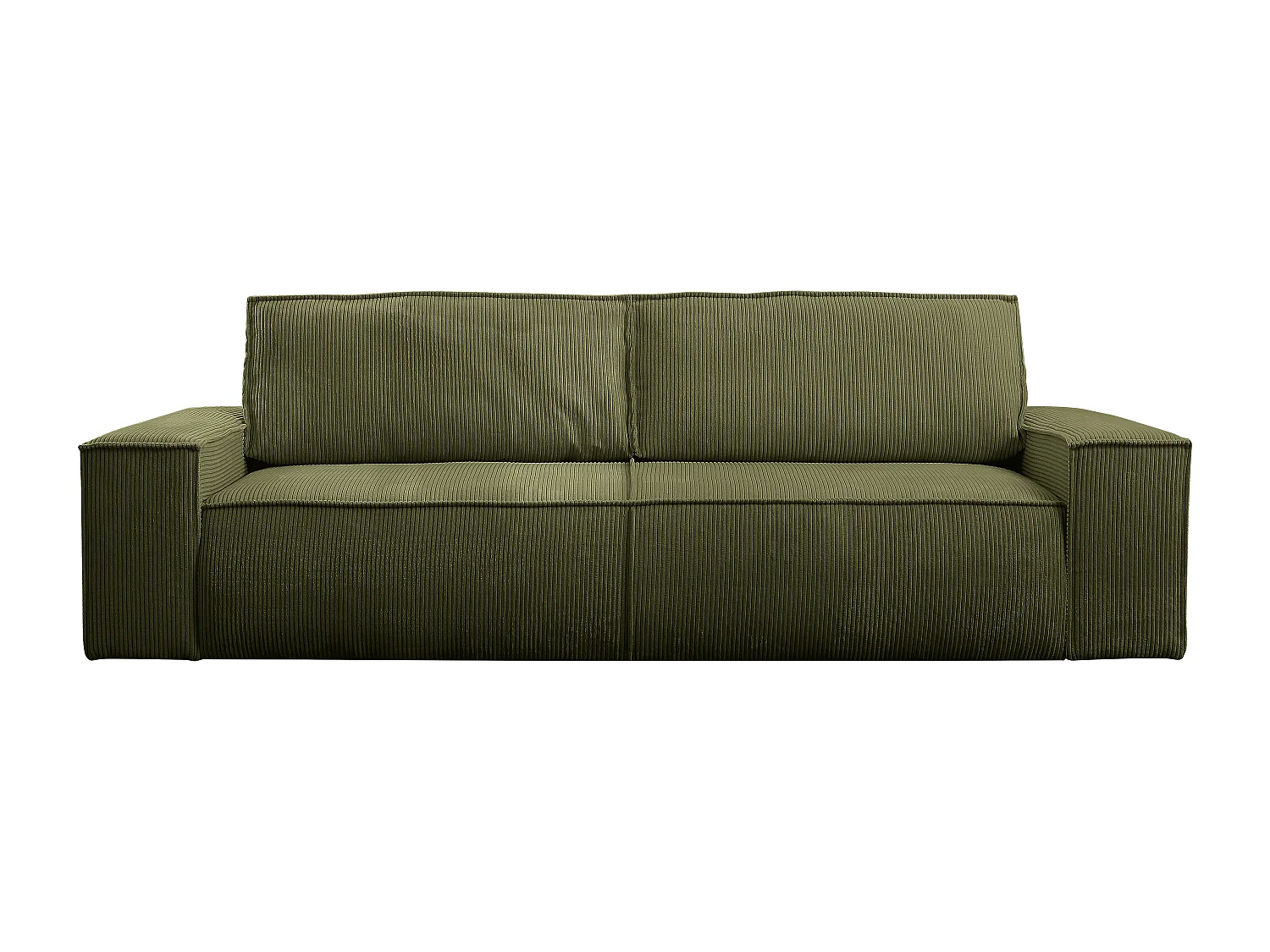 Canapé 4 places convertible en velours côtelé kaki AMELIA