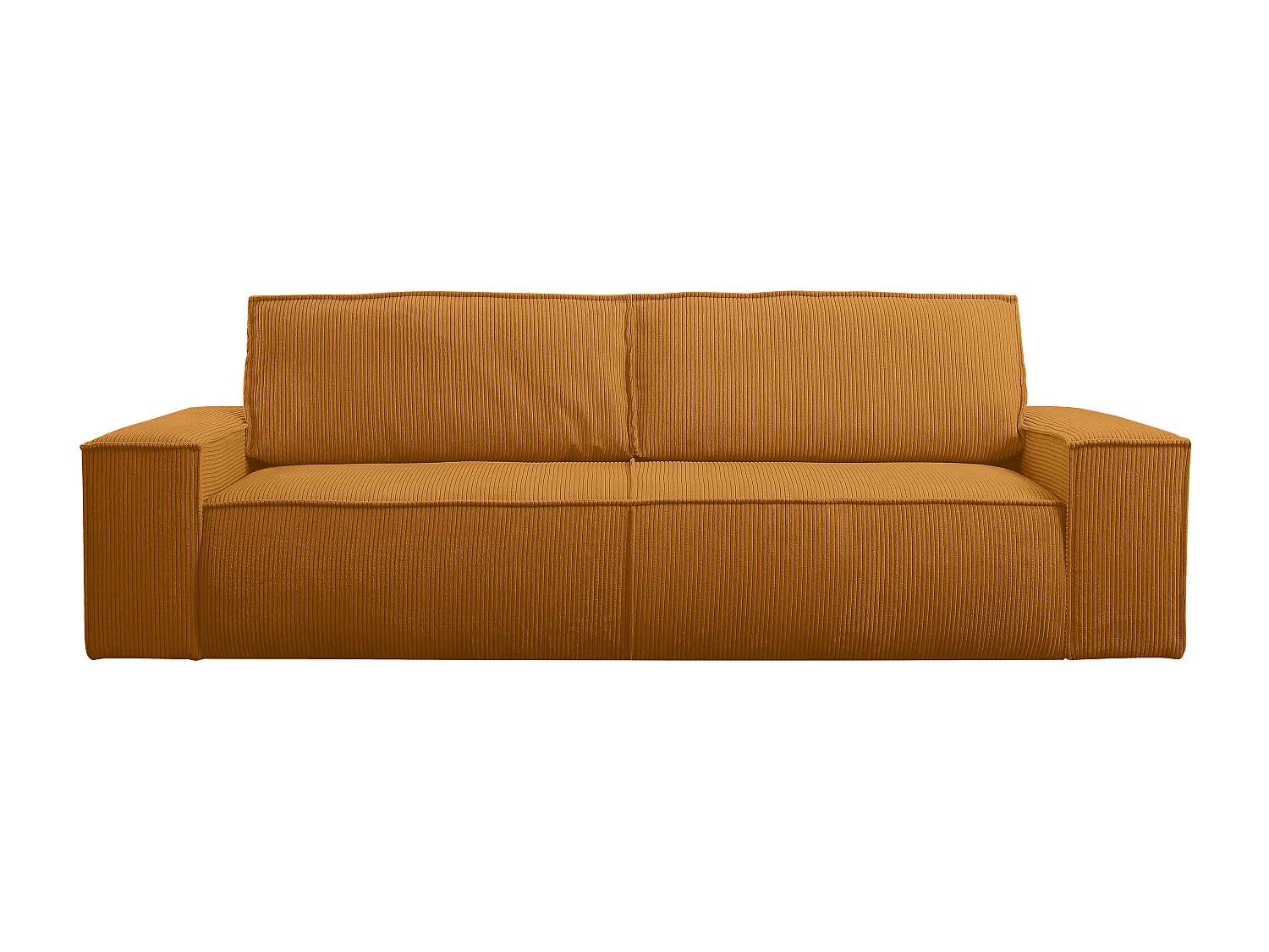 Divano letto 4 posti in Velluto a coste Arancione chiaro - AMELIA