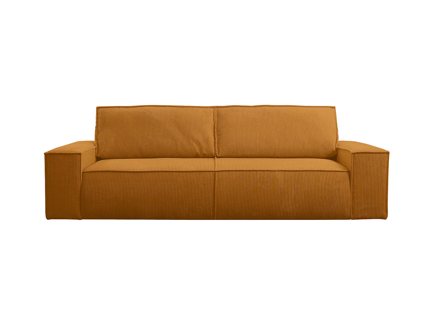 Sofá cama de 4 plazas de pana color naranja claro AMELIA