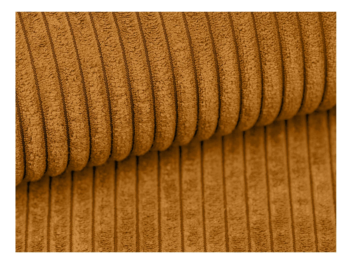 Sofá cama de 4 plazas de pana color naranja claro AMELIA