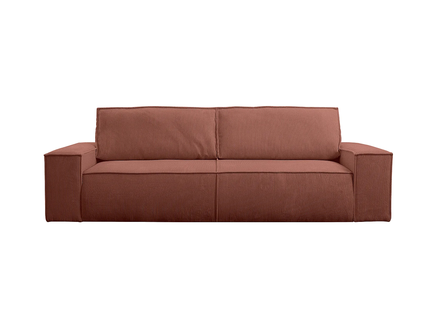 Canapé 4 places convertible en velours côtelé rose AMELIA