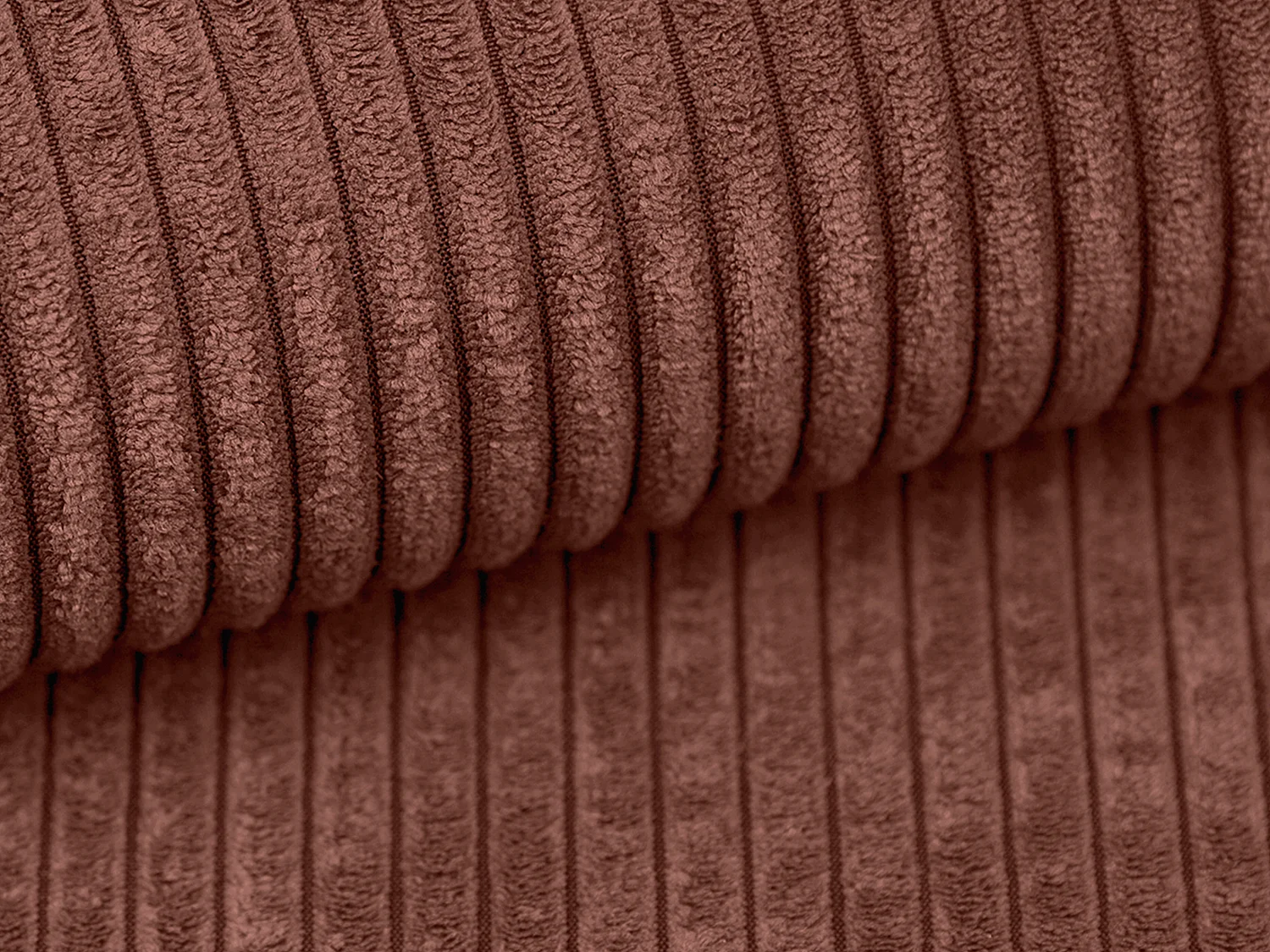 Canapé 4 places convertible en velours côtelé rose AMELIA