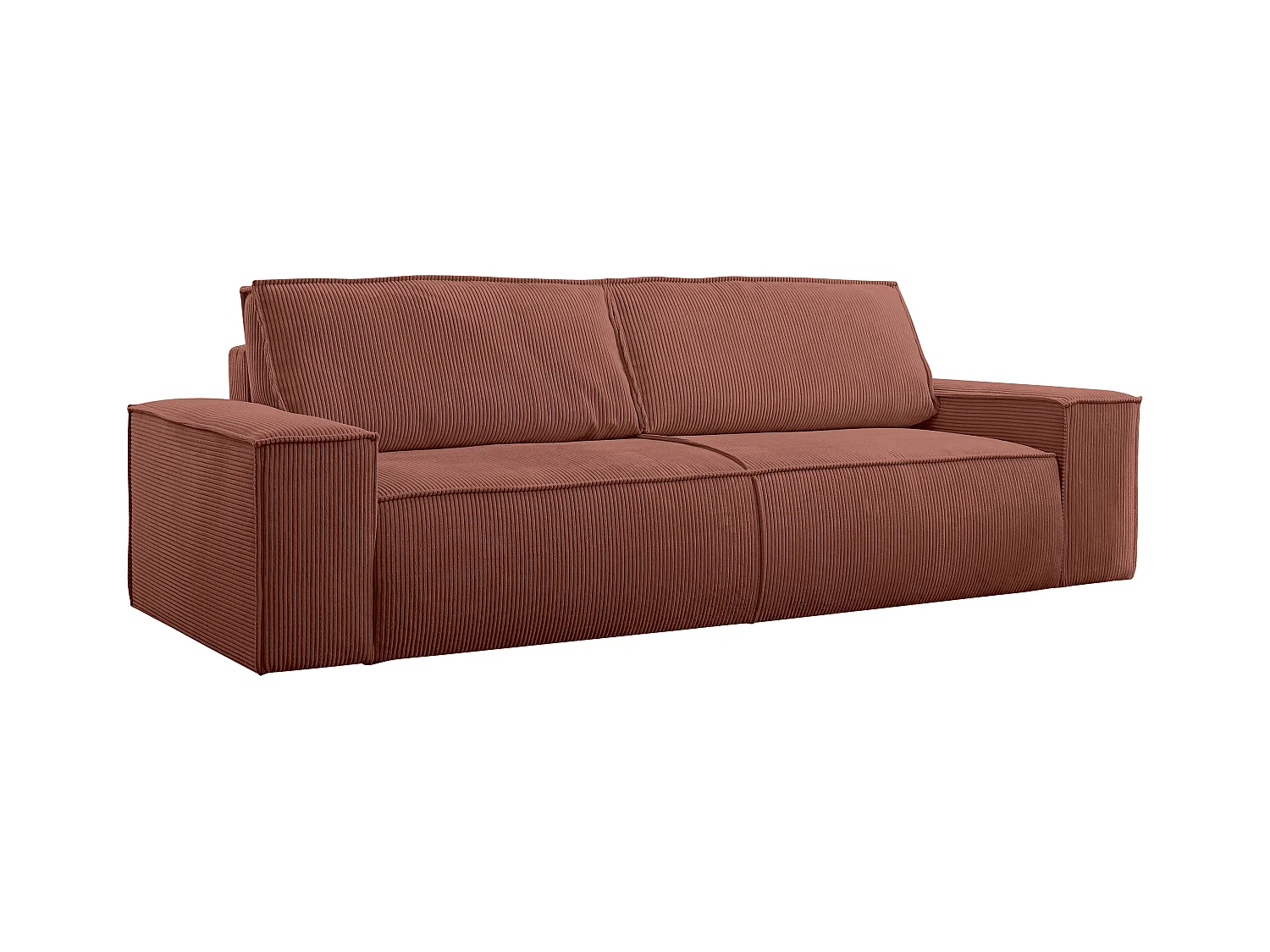 Schlafsofa 4-Sitzer - Cord - Rosa - AMELIA
