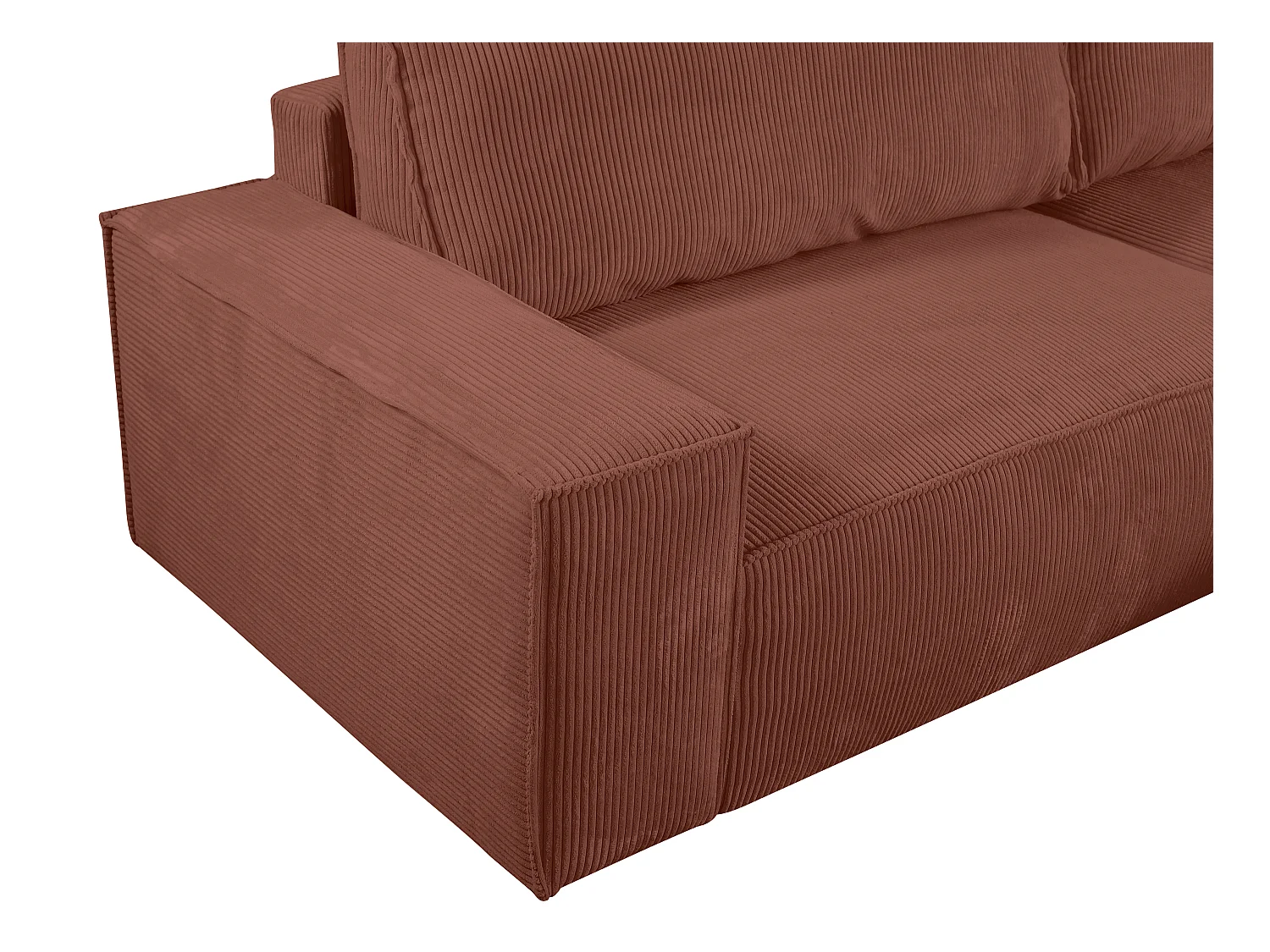 Schlafsofa 4-Sitzer - Cord - Rosa - AMELIA