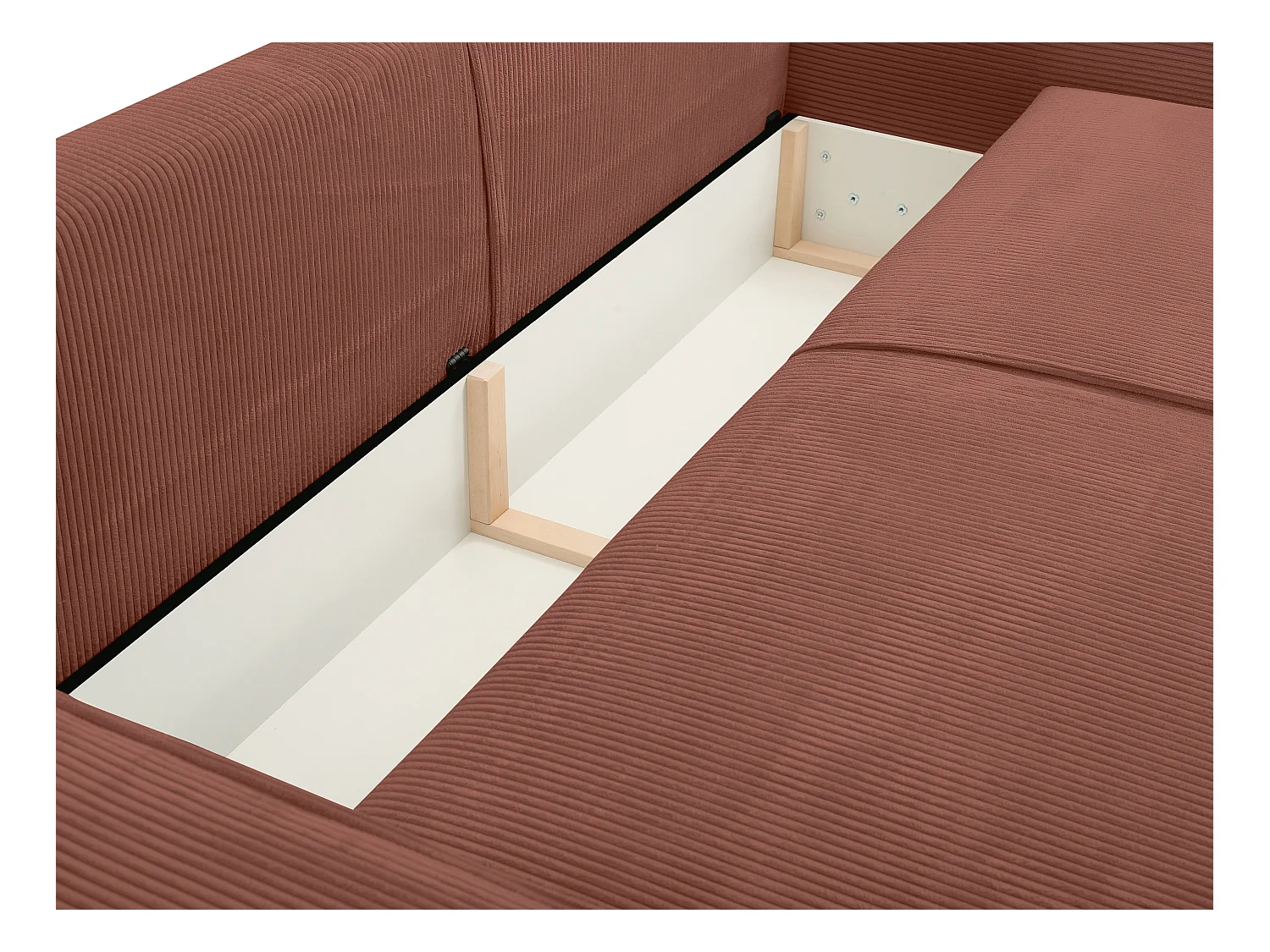 Schlafsofa 4-Sitzer - Cord - Rosa - AMELIA