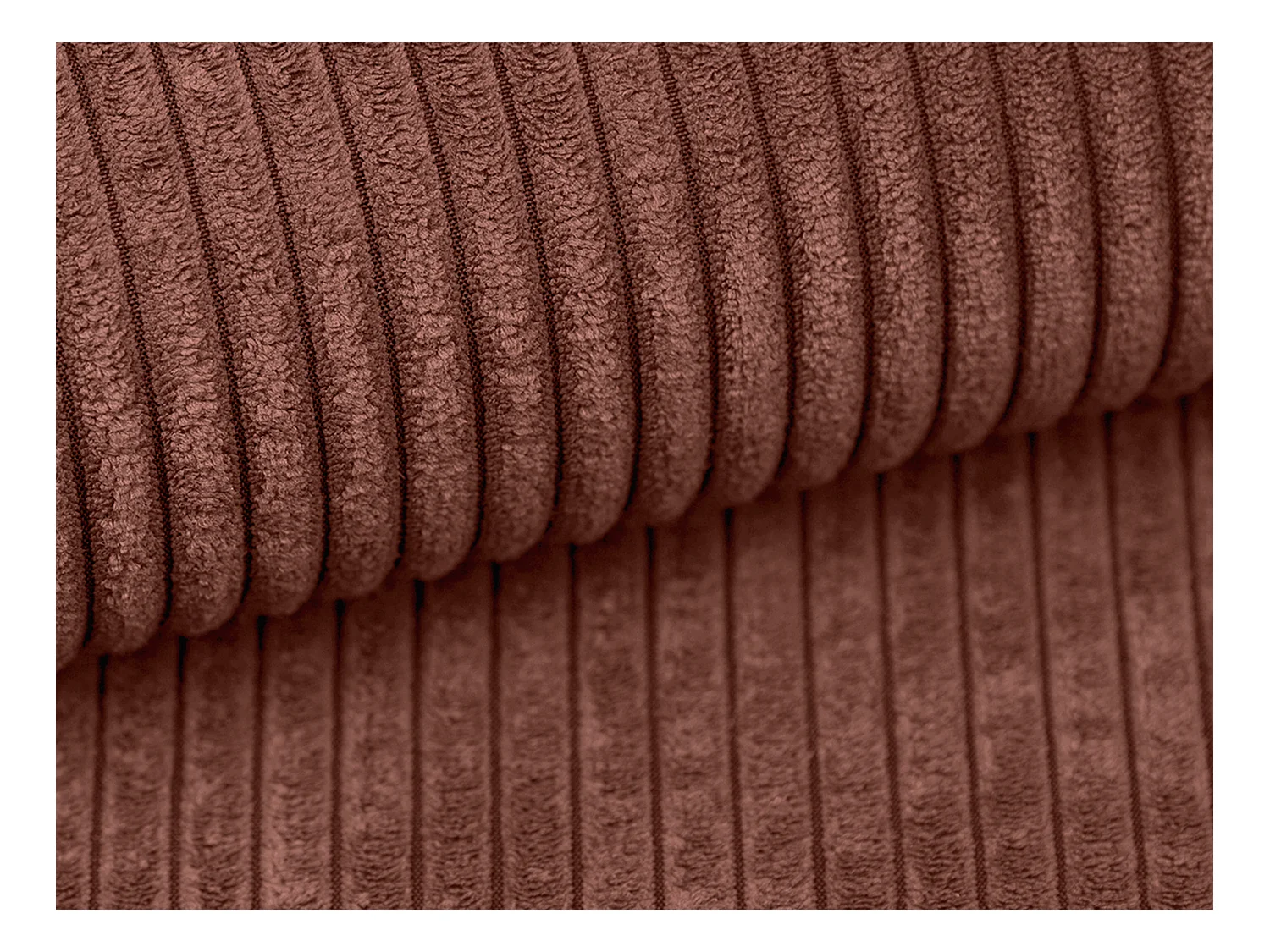 Schlafsofa 4-Sitzer - Cord - Rosa - AMELIA