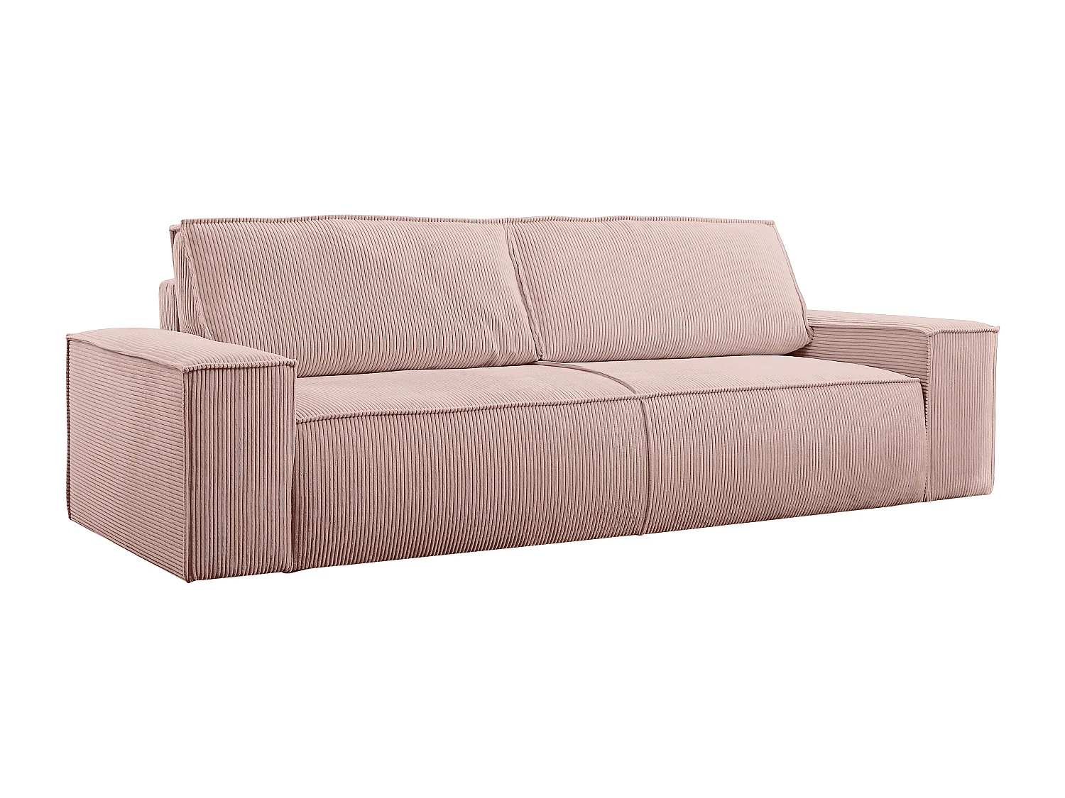 Divano letto 4 posti in Velluto a coste Rosa cipria - AMELIA