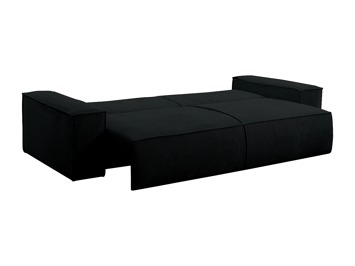 Sofá cama de 4 plazas de terciopelo negro AMELIA