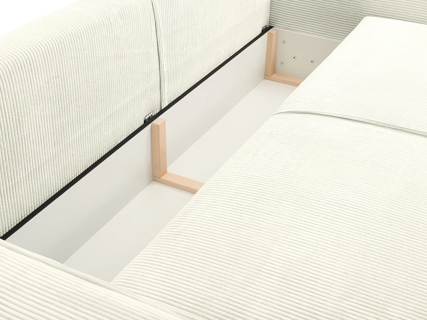 Divano letto 4 posti in Velluto a coste Bianco - AMELIA