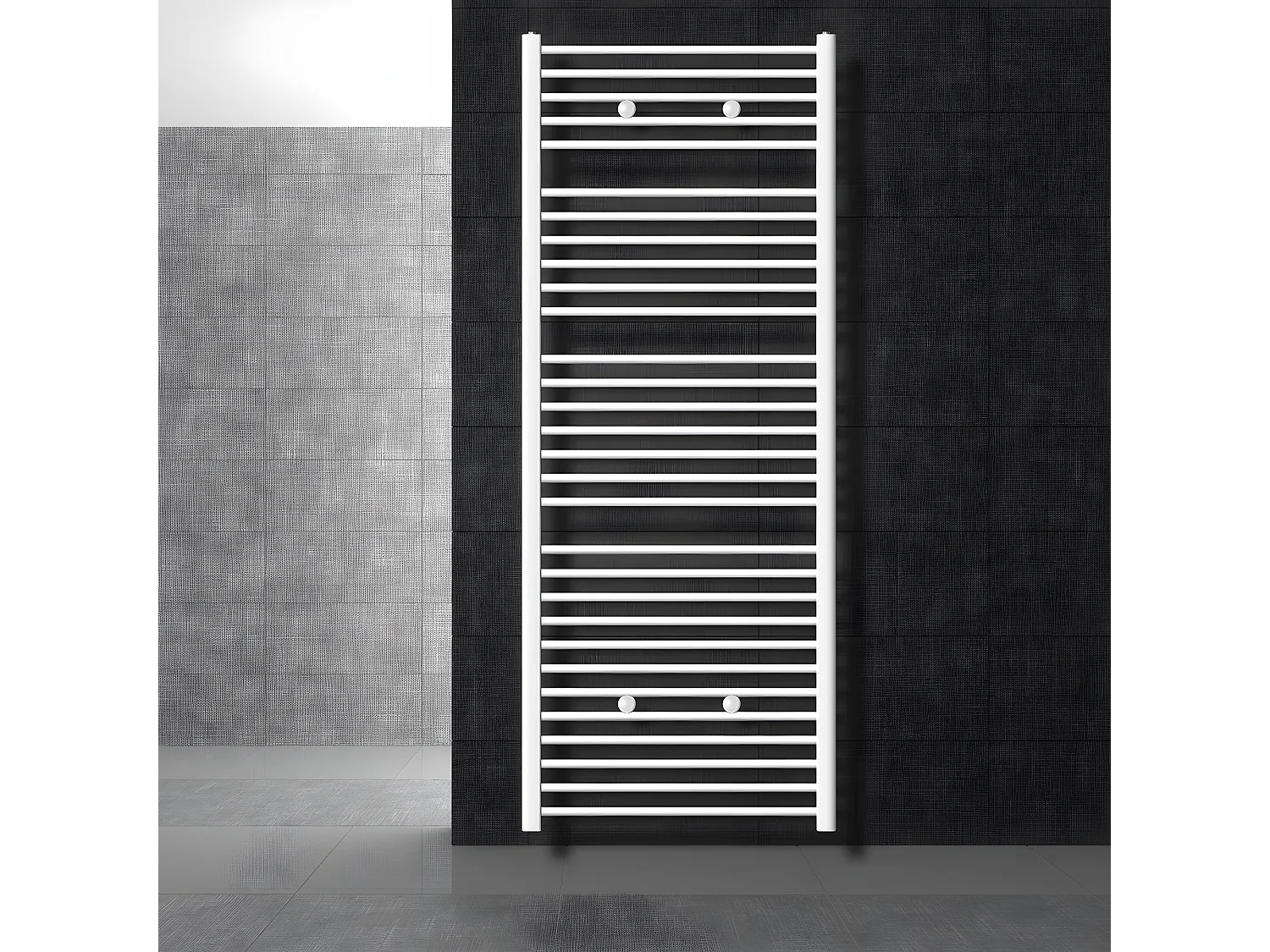 Radiador toallero Sahara conexión lateral blanco 75 x 180 cm