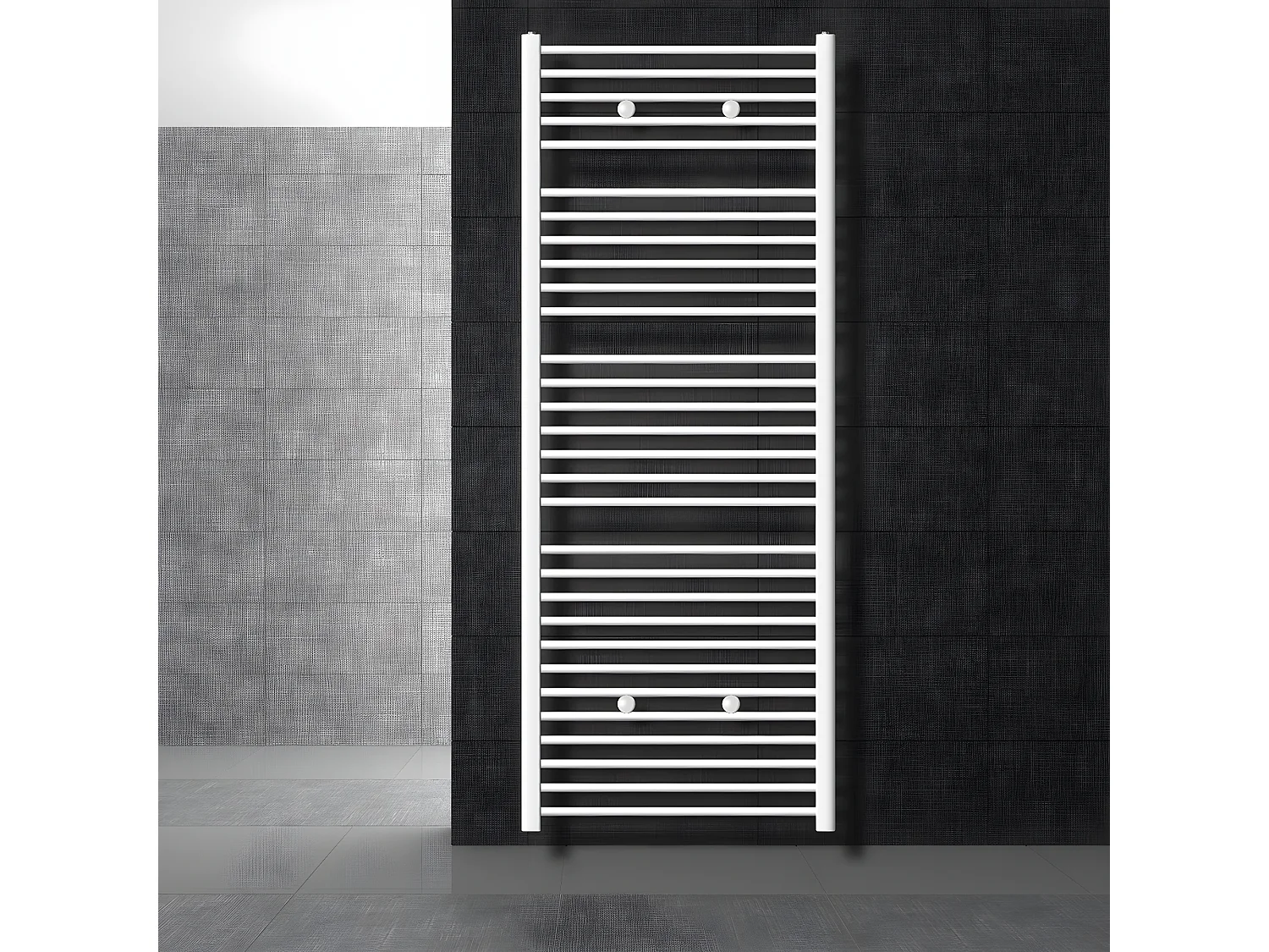 Radiador toallero Sahara conexión lateral blanco 75 x 180 cm