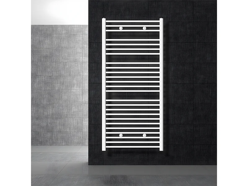 Radiador de baño Sahara toallero conexión lateral blanco 750x1500 mm