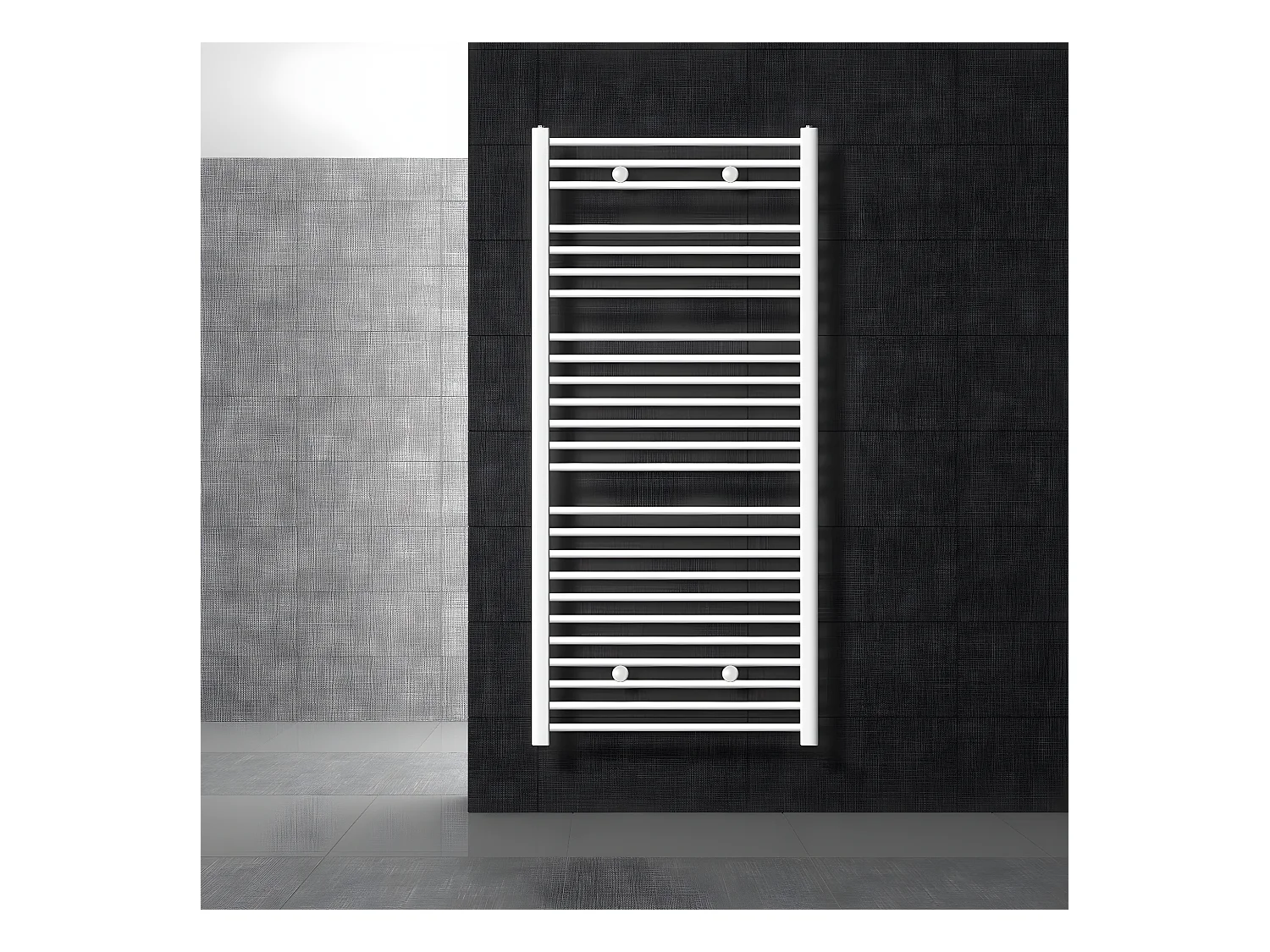 Radiador de baño Sahara toallero conexión lateral blanco 750x1500 mm