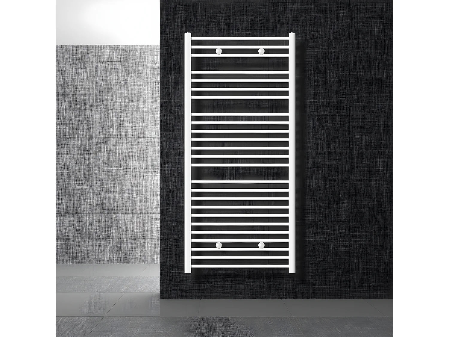 Radiador de baño Sahara toallero conexión lateral blanco 750x1500 mm