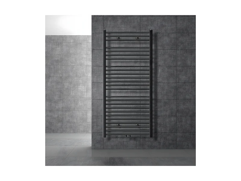 Radiador de baño Sahara conexión central calentador de toallas antracita 75x150cm