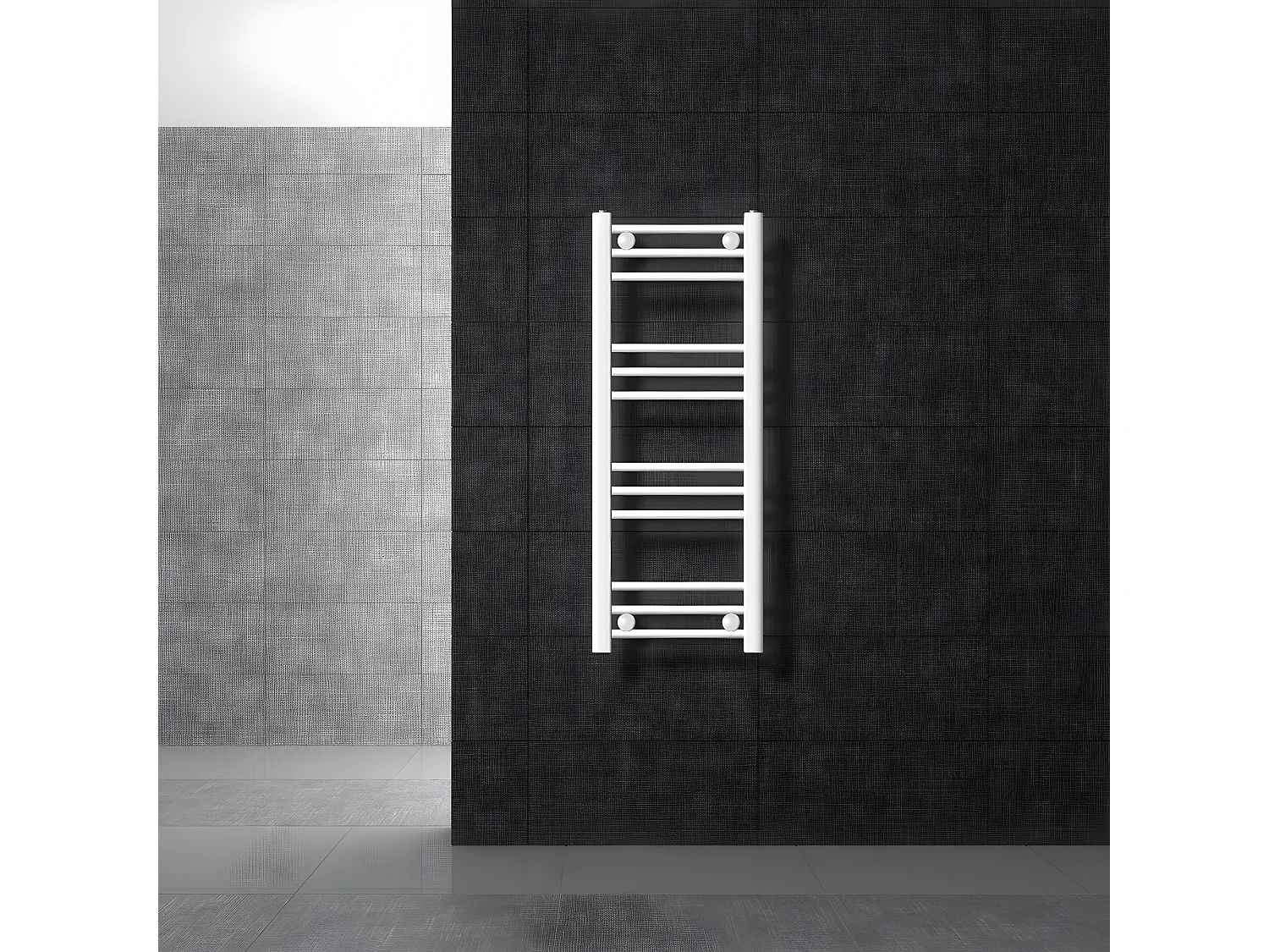 Radiateur de salle de bain Sahara raccord latéral sèche-serviettes blanc 30x80cm