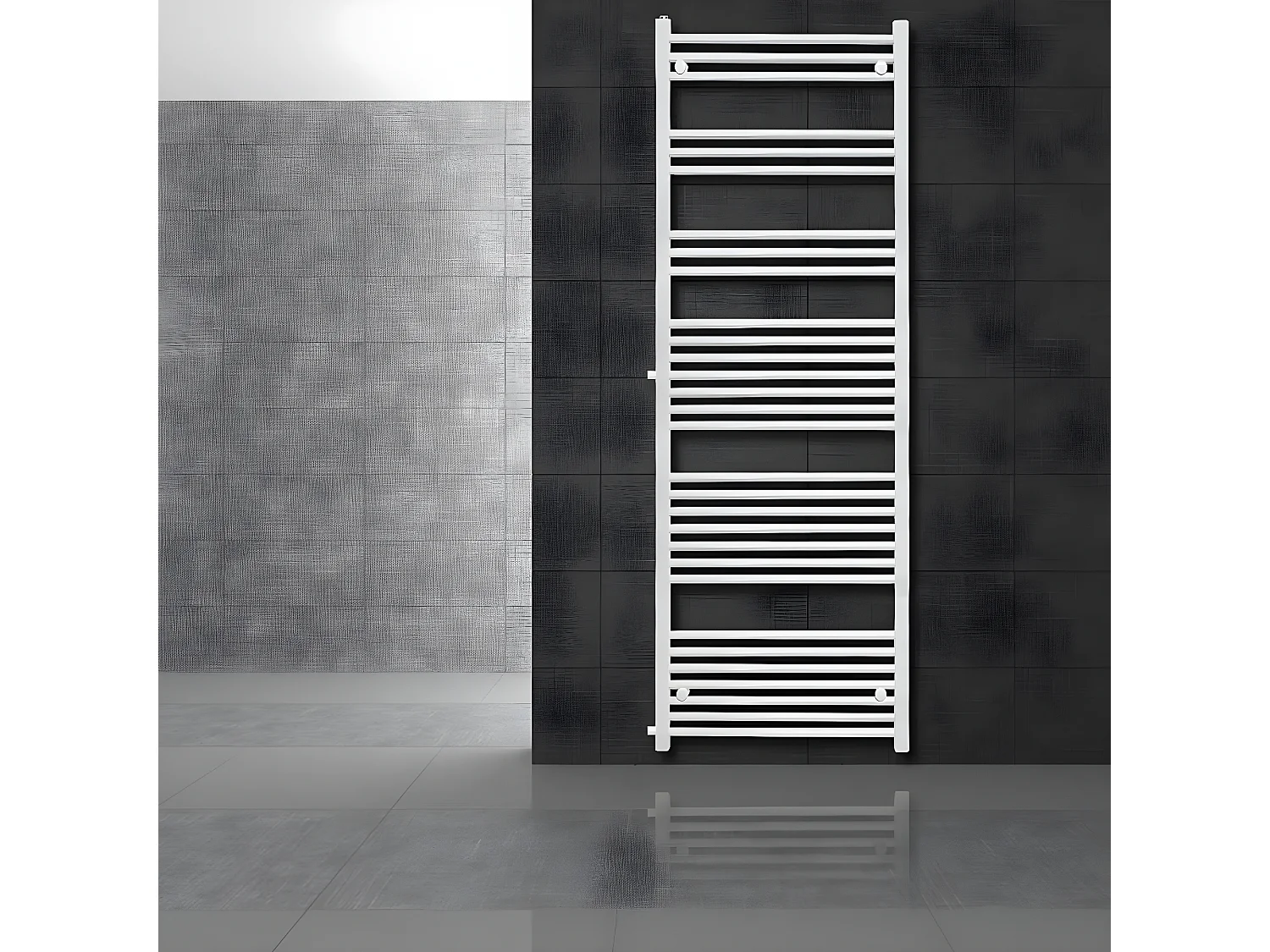 Radiatore Sahara raccordo laterale scaldasalviette dritto bianco 60 x 180 cm