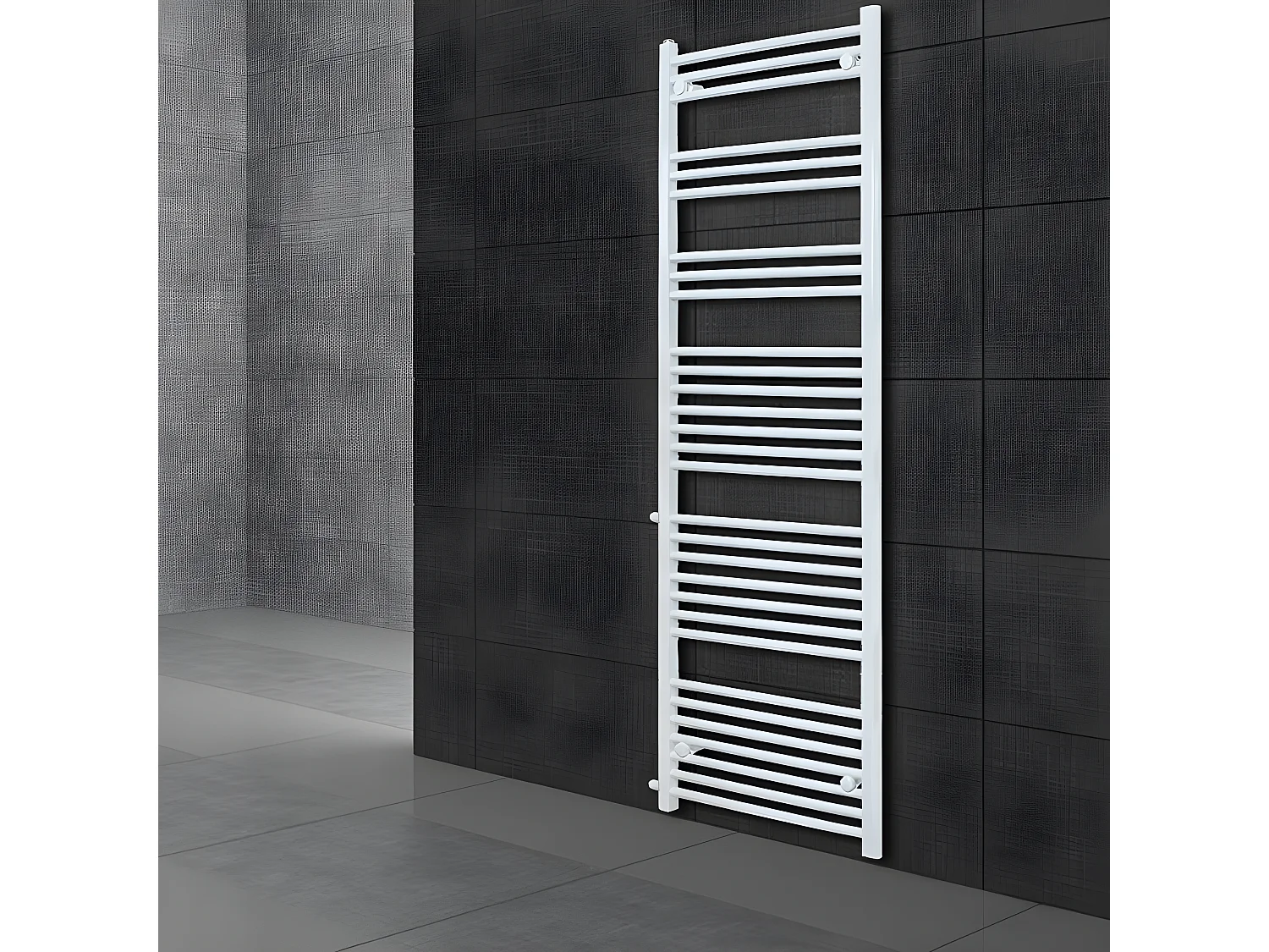 Radiatore Sahara raccordo laterale scaldasalviette dritto bianco 60 x 180 cm