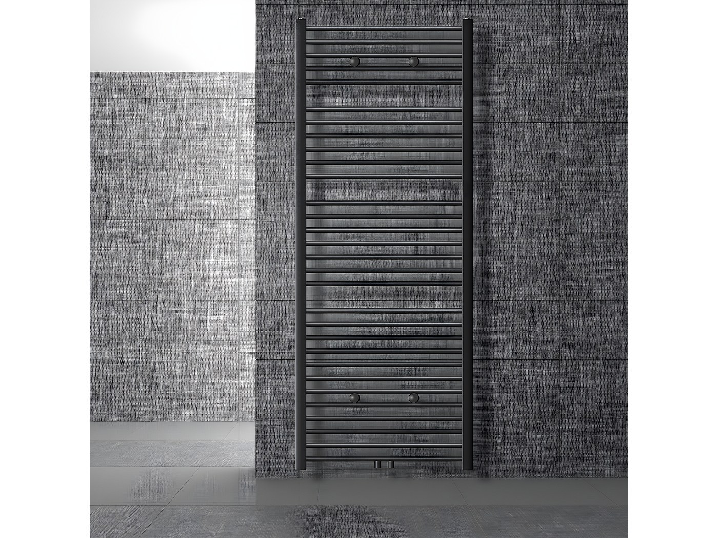 Radiatore Scaldasalviette Bagno 1000x500 Mm | Acqua Calda 443W | Tubo Rotondo | Bianco | Attacco Centrale
