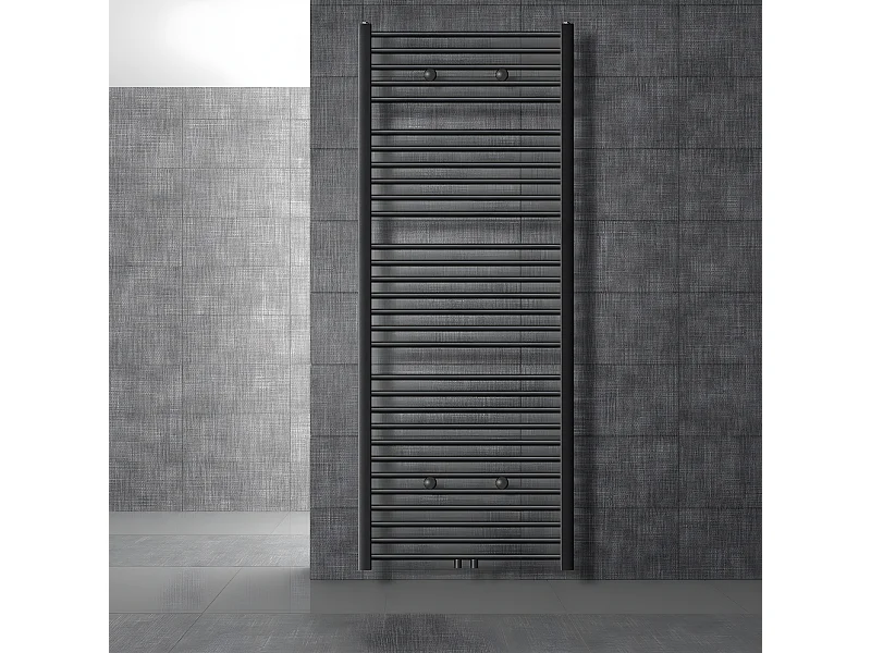 Radiatore bagno Radiatore Sahara attacco centrale scaldasalviette antracite 75x180 cm