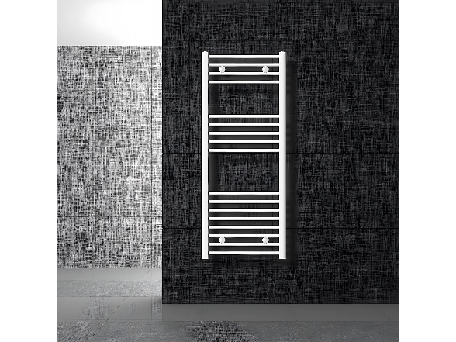 Radiatore da bagno Sahara curvo bianco attacco laterale calorifero 50x120 cm