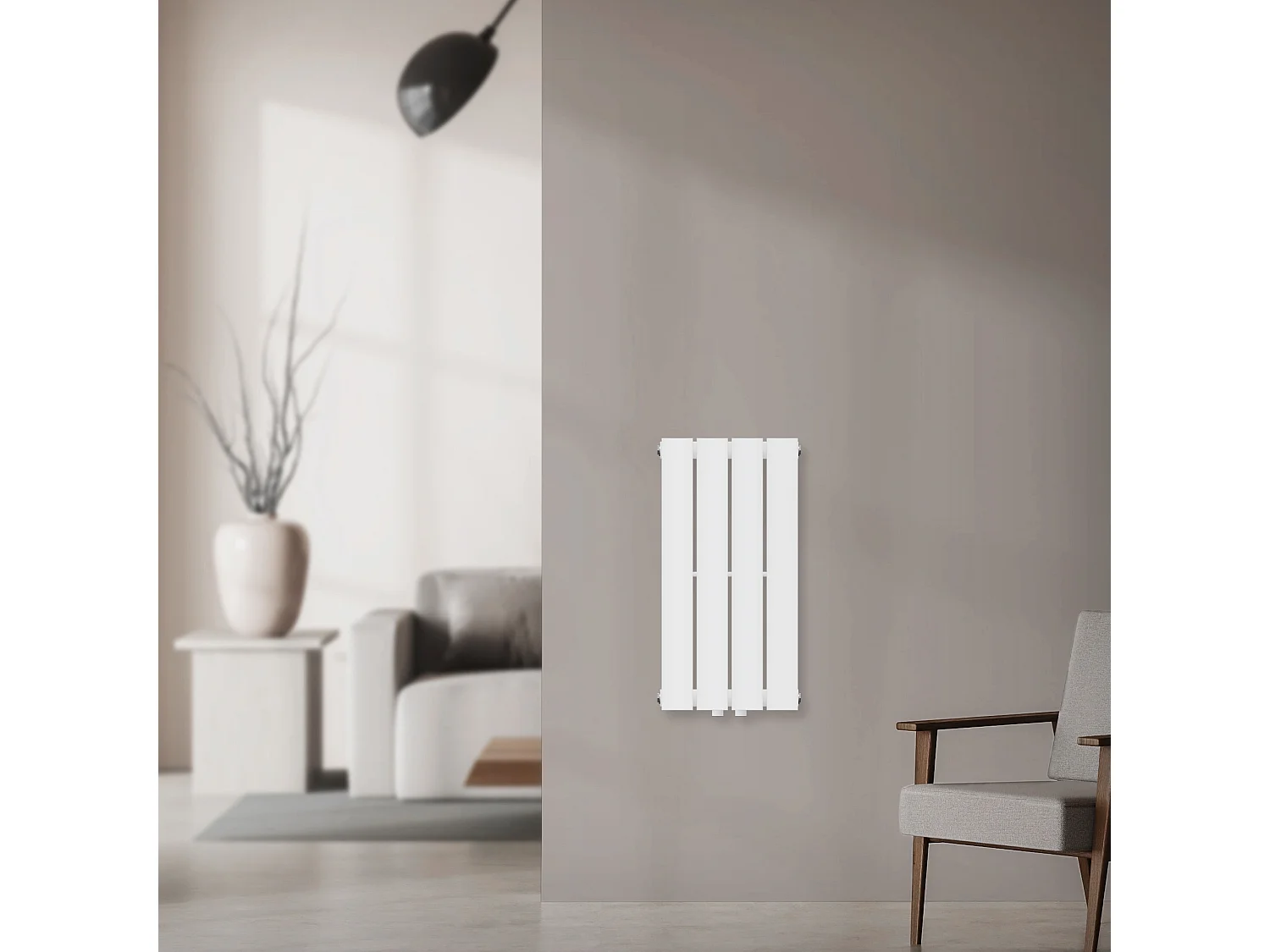 Panneau de chauffage monocouche Radiateur plat Radiateur design blanc 300x600 mm
