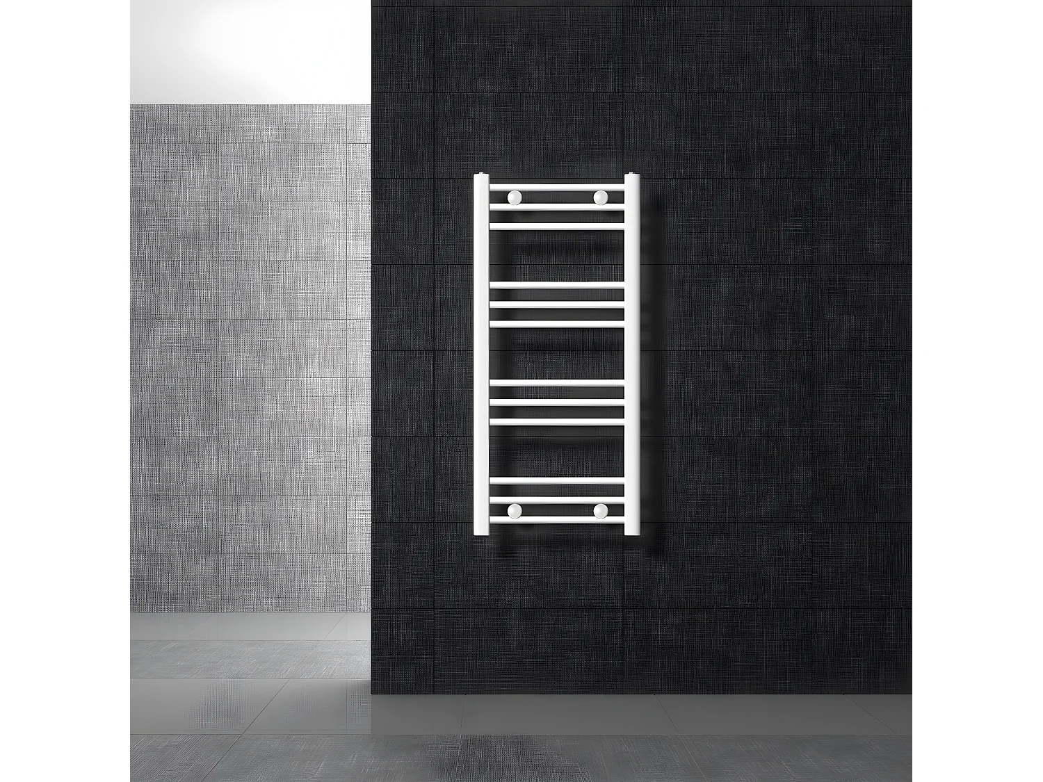 Radiateur de salle de bain Sahara Raccord latéral sèche-serviettes Blanc 40x80cm