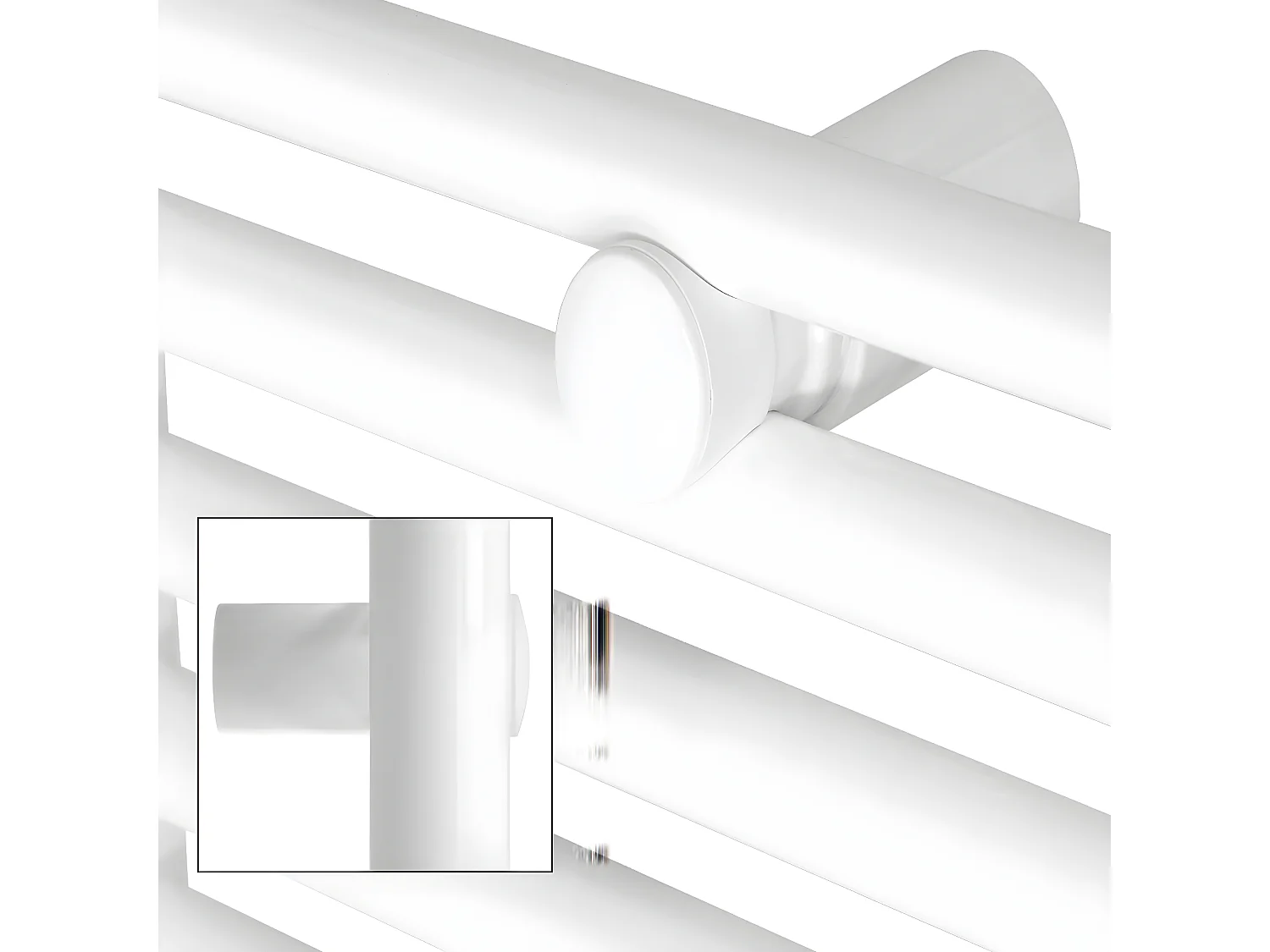 Radiador toallero de baño 50x120 cm calefactor recto blanco con conexión lateral