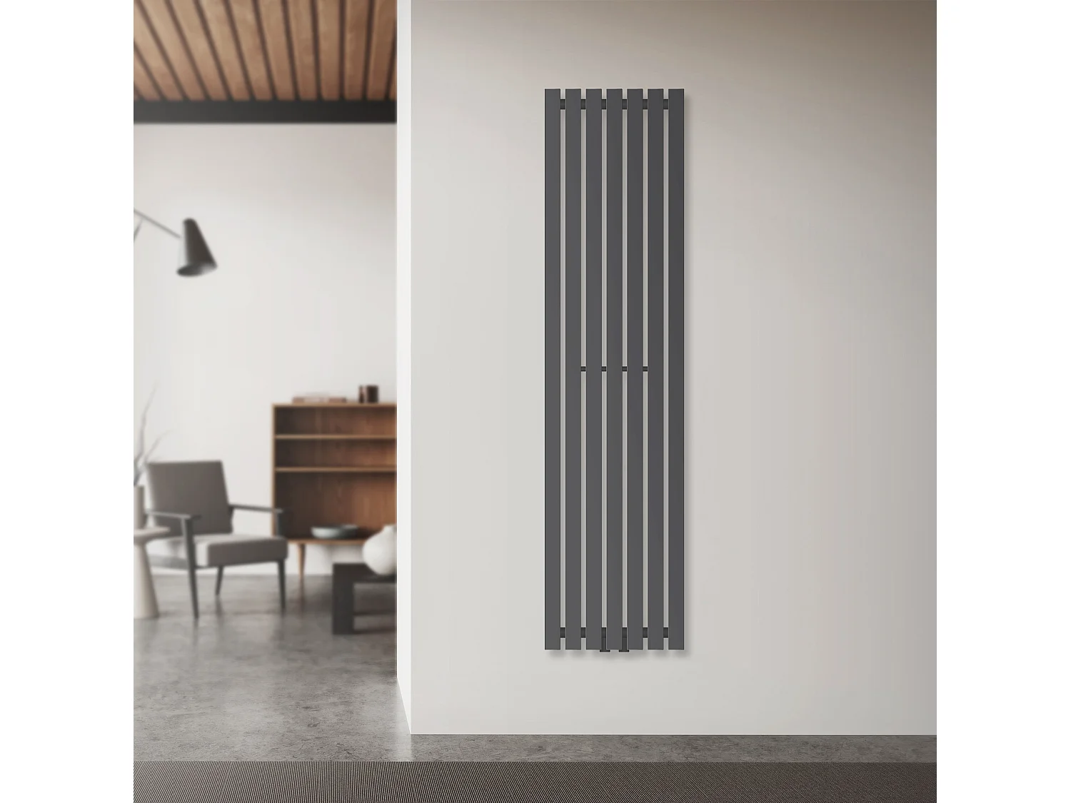 Radiatore Stella design Radiatore a pannello Radiatore Antracite 37x140 cm