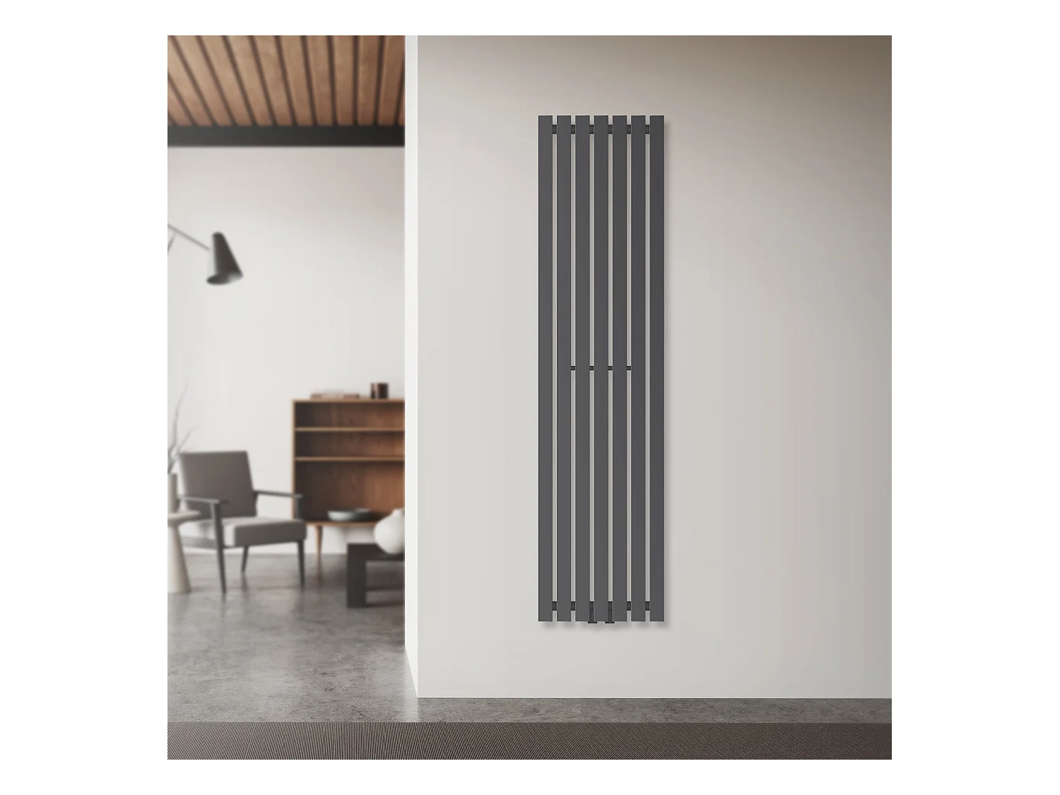 Stella Radiateur design Panneau Radiateur Anthracite 37x140 cm
