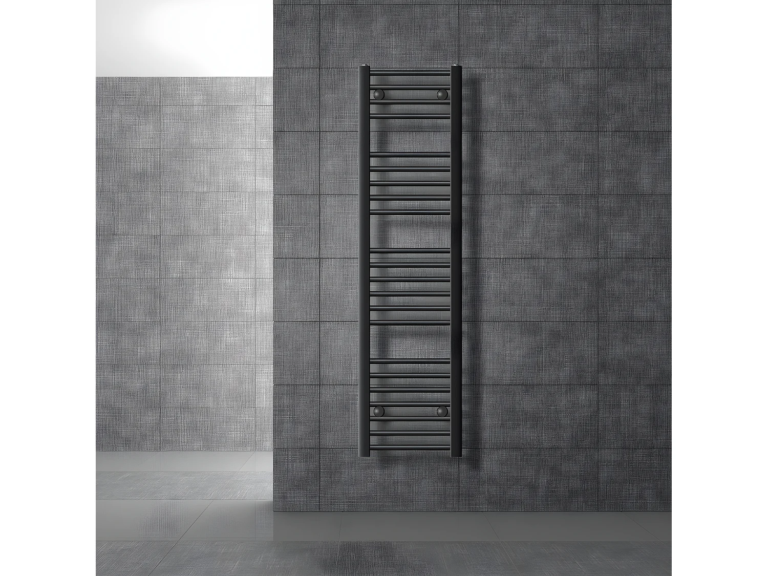 Radiatore da bagno Sahara dritto antracite attacco laterale calorifero 30x140 cm