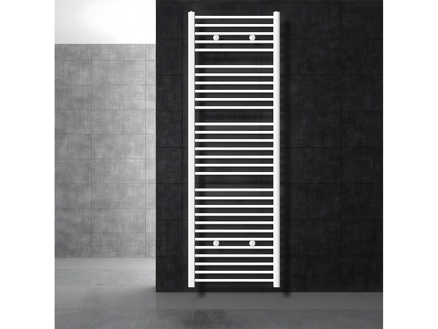 Radiatore bagno Sahara dritto con attacco laterale calorifero bianco 600x1800 mm