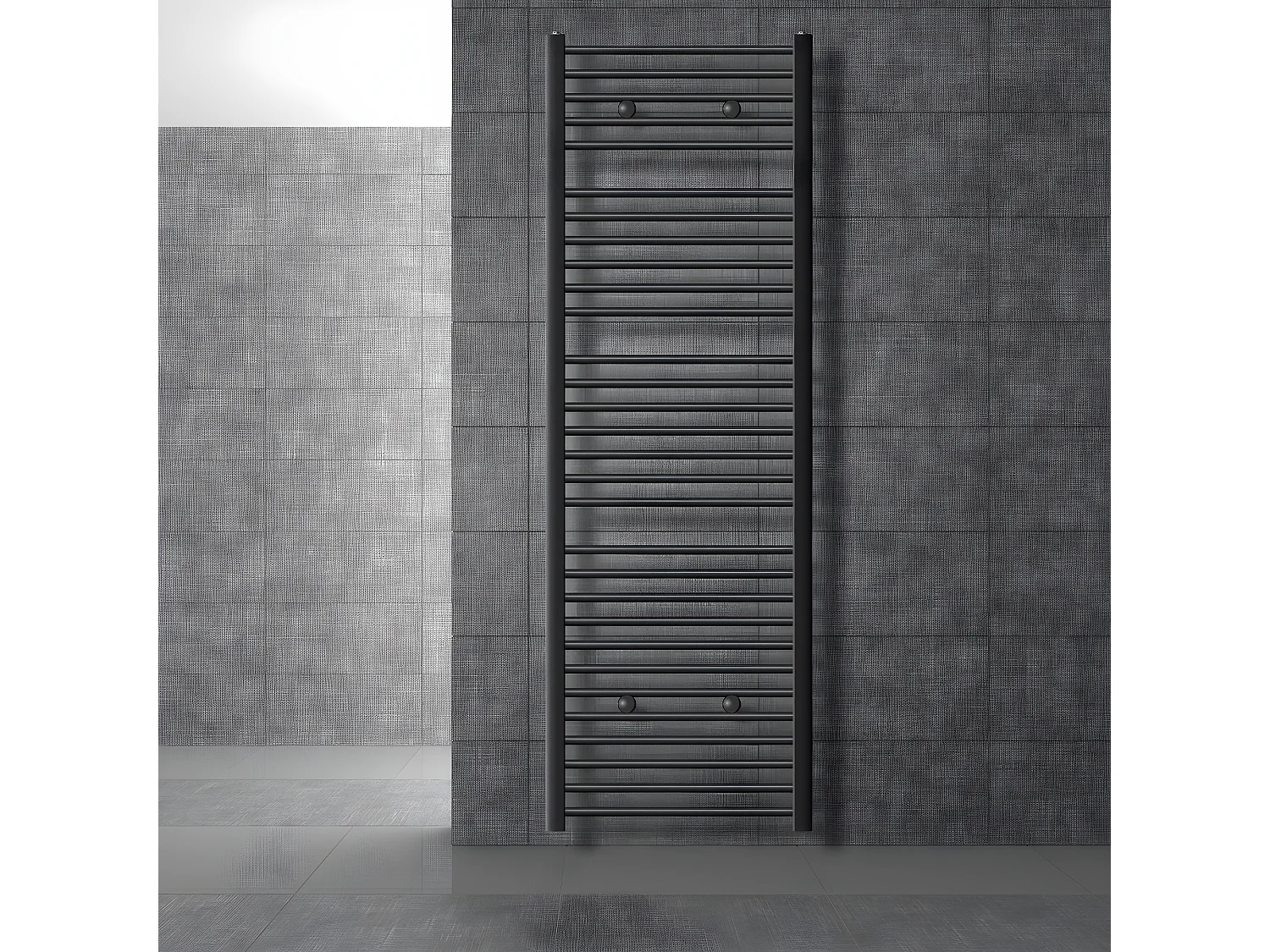 Radiatore bagno Sahara con attacco laterale scaldasalviette antracite 60x180 cm