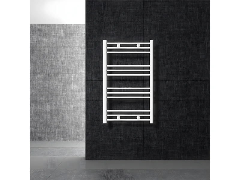 Radiador de baño Sahara toallero conexión lateral blanco 600x800 mm