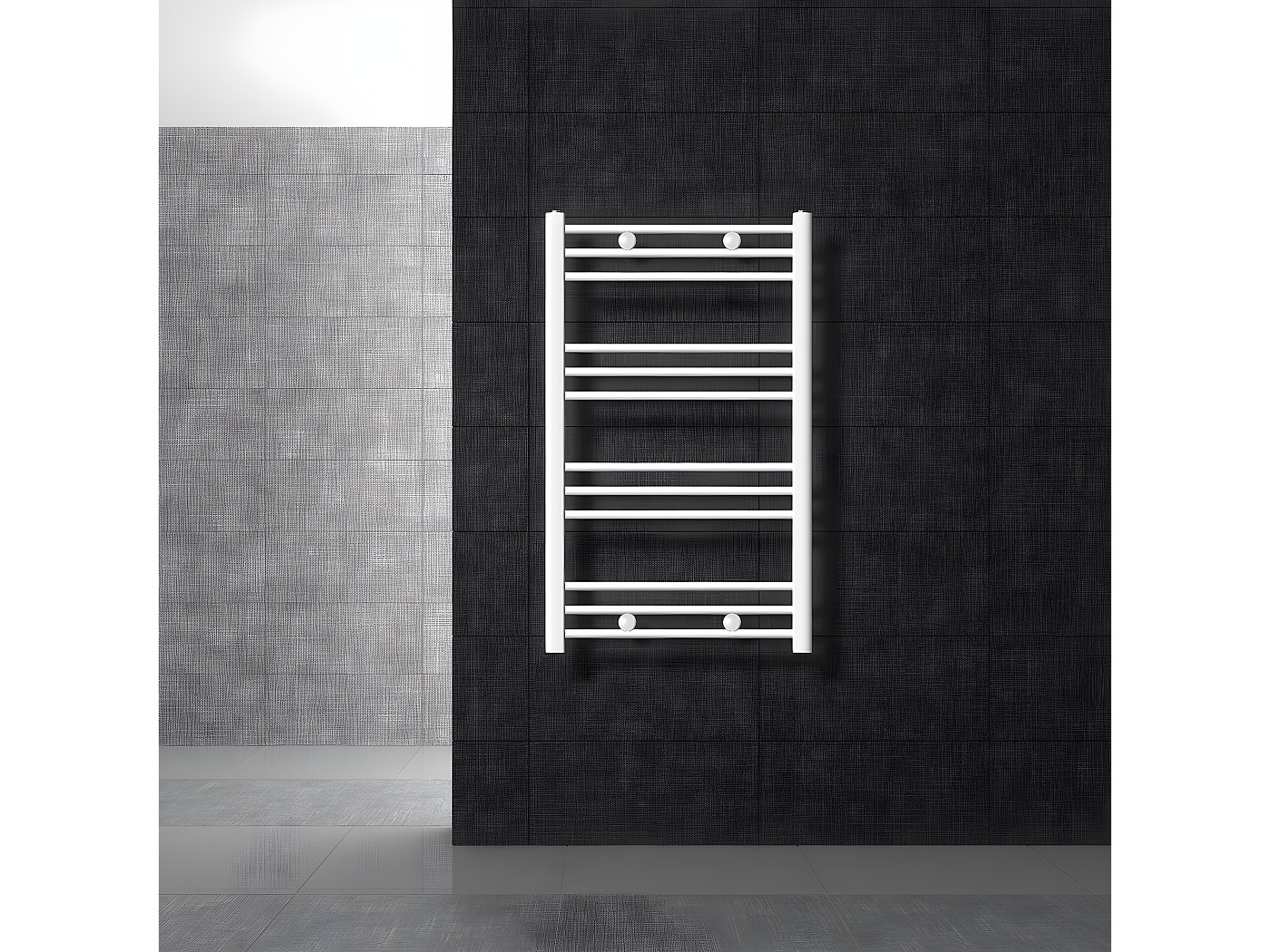 Termosifone Da Bagno Design — 500x1200 Mm, Bianco, Connessione Laterale, Distanza Mozzi 500 Mm