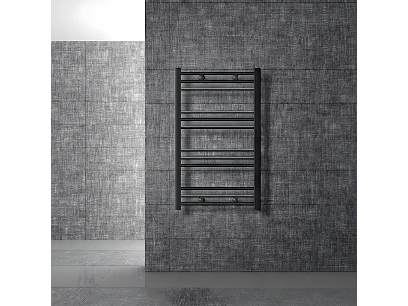 Radiateur de salle de bain Sahara Raccord latéral sèche-serviettes Anthracite 60x80cm