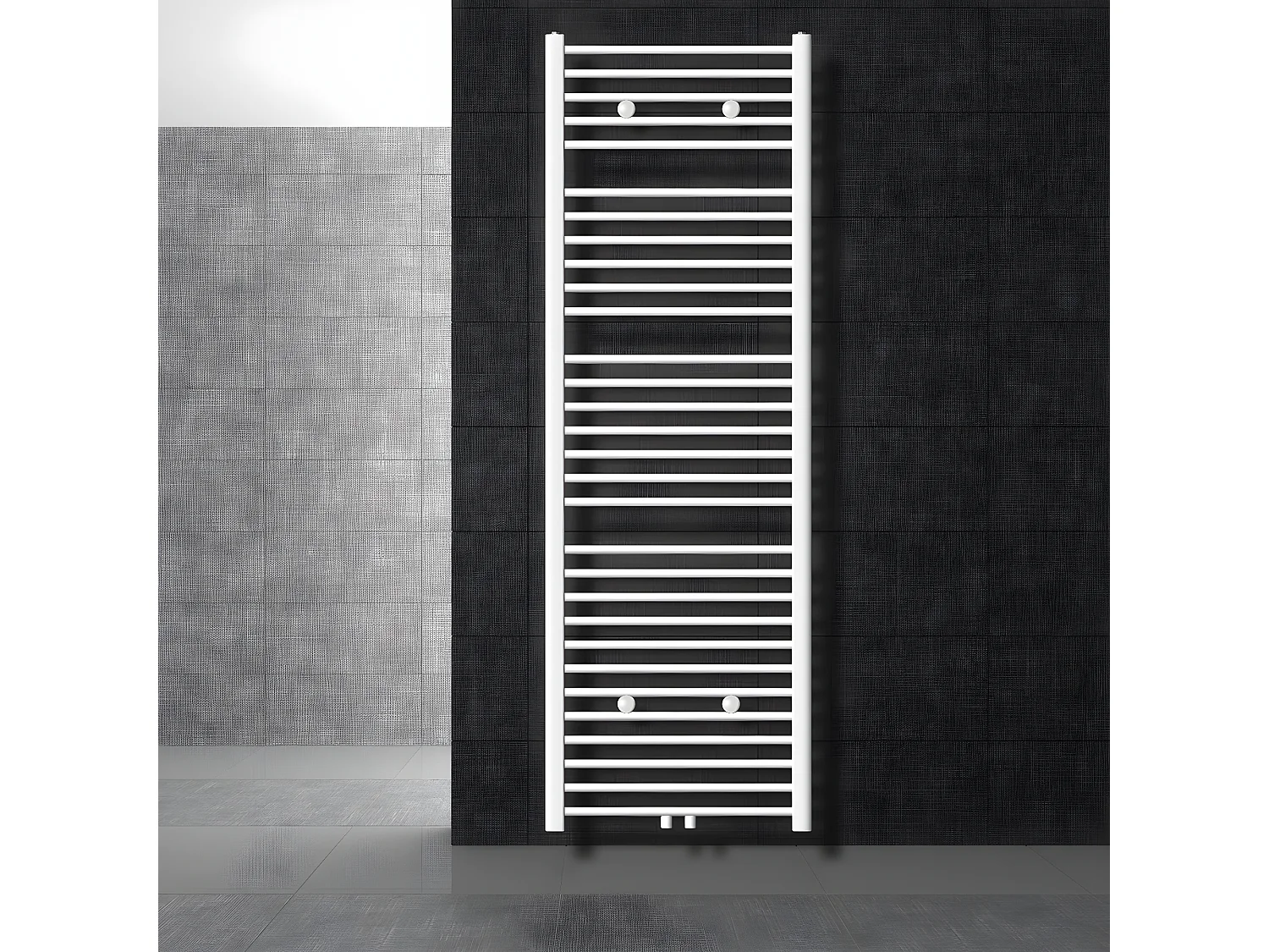 Radiatore bagno Sahara dritto con attacco centrale calorifero bianco 600x1800 mm