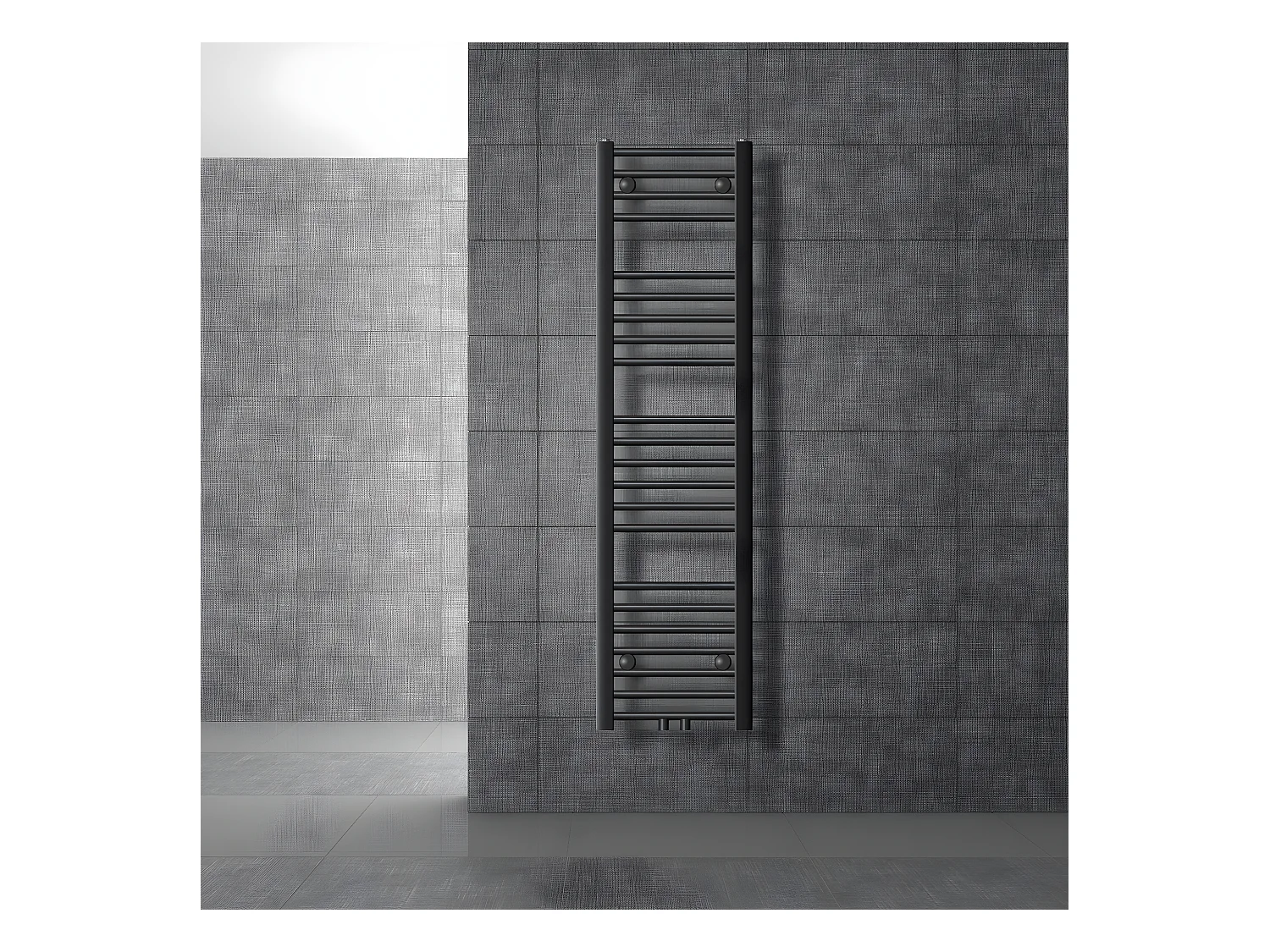 Radiatore da bagno Sahara dritto antracite attacco centrale calorifero 30x140 cm